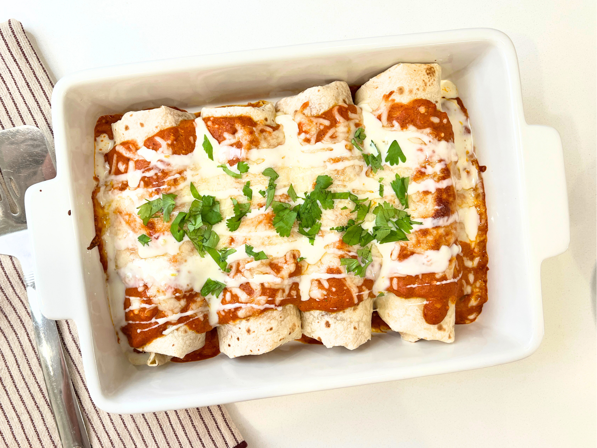 EASY Creamy Enchiladas for 2-4!