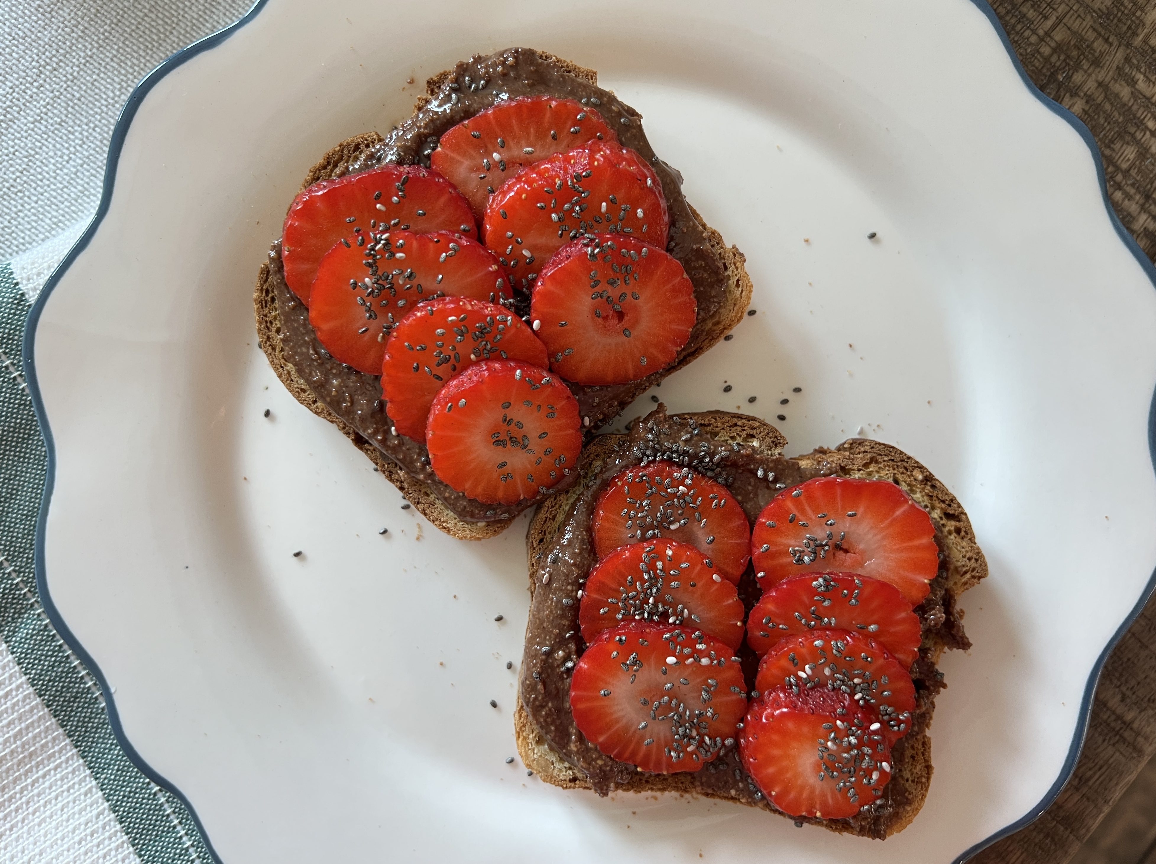 Strawberry Chia Toast with Homemade Nutella